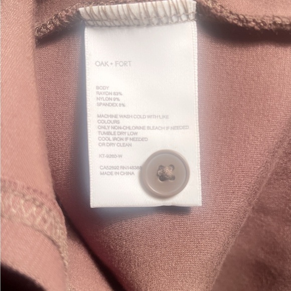 Oak + fort brown button up cardigan day 2 nite stretch long sleeve sweater XS - Picture 4 of 5